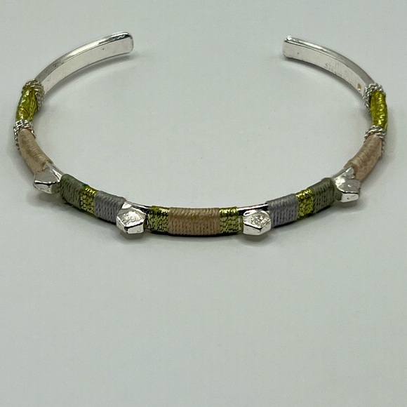 Stella & Dot Colorblock silver cuff bracelet - Picture 1 of 10